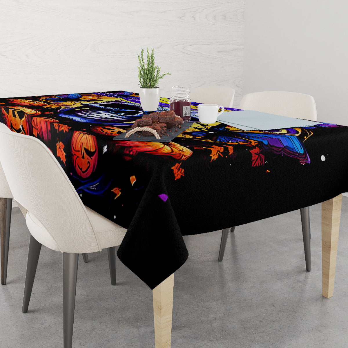 Halloween Skull Tablecloth Please Excuse My Resting Witch Face - Wonder Print Shop