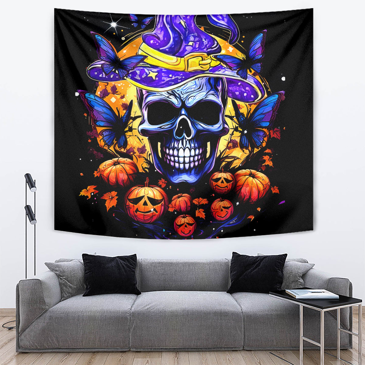 Halloween Skull Tapestry Please Excuse My Resting Witch Face - Wonder Print Shop
