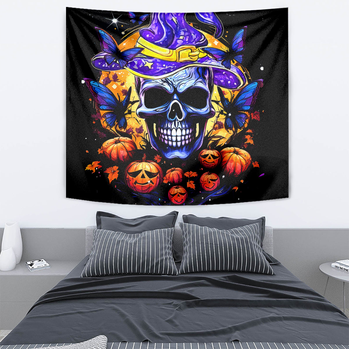 Halloween Skull Tapestry Please Excuse My Resting Witch Face - Wonder Print Shop
