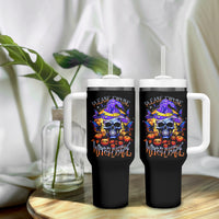 Halloween Skull Tumbler With Handle Please Excuse My Resting Witch Face - Wonder Print Shop