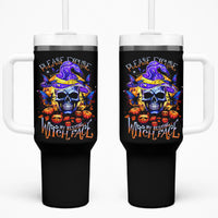 Halloween Skull Tumbler With Handle Please Excuse My Resting Witch Face - Wonder Print Shop