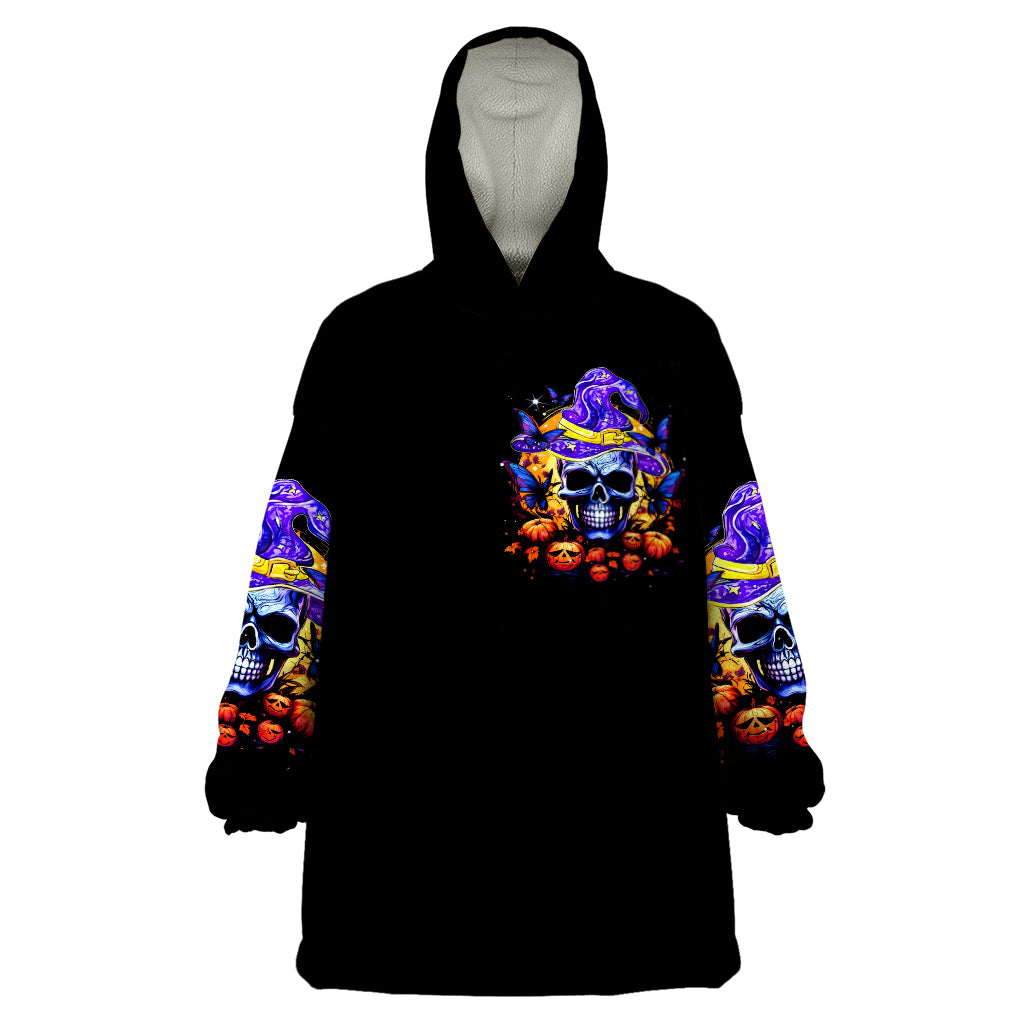 Halloween Skull Wearable Blanket Hoodie Please Excuse My Resting Witch Face - Wonder Print Shop
