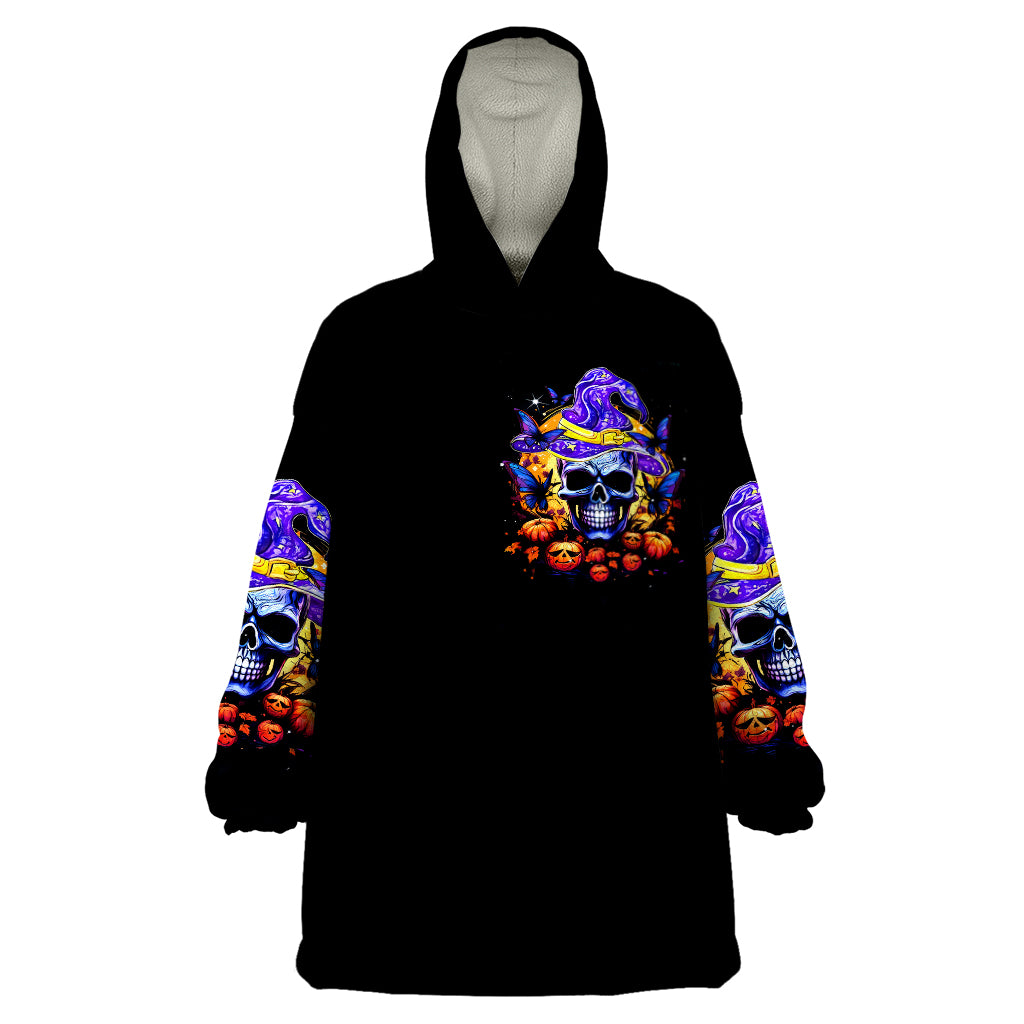 Halloween Skull Wearable Blanket Hoodie Please Excuse My Resting Witch Face - Wonder Print Shop