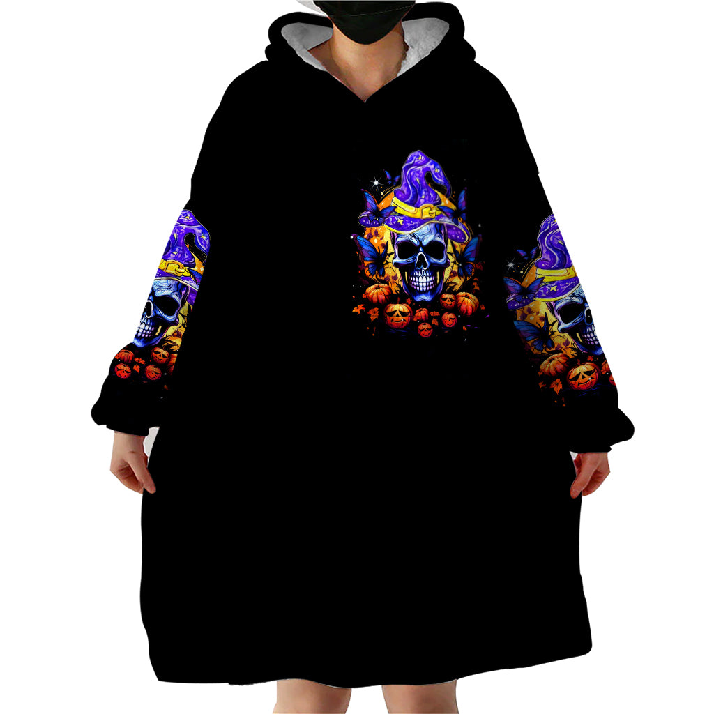 Halloween Skull Wearable Blanket Hoodie Please Excuse My Resting Witch Face - Wonder Print Shop