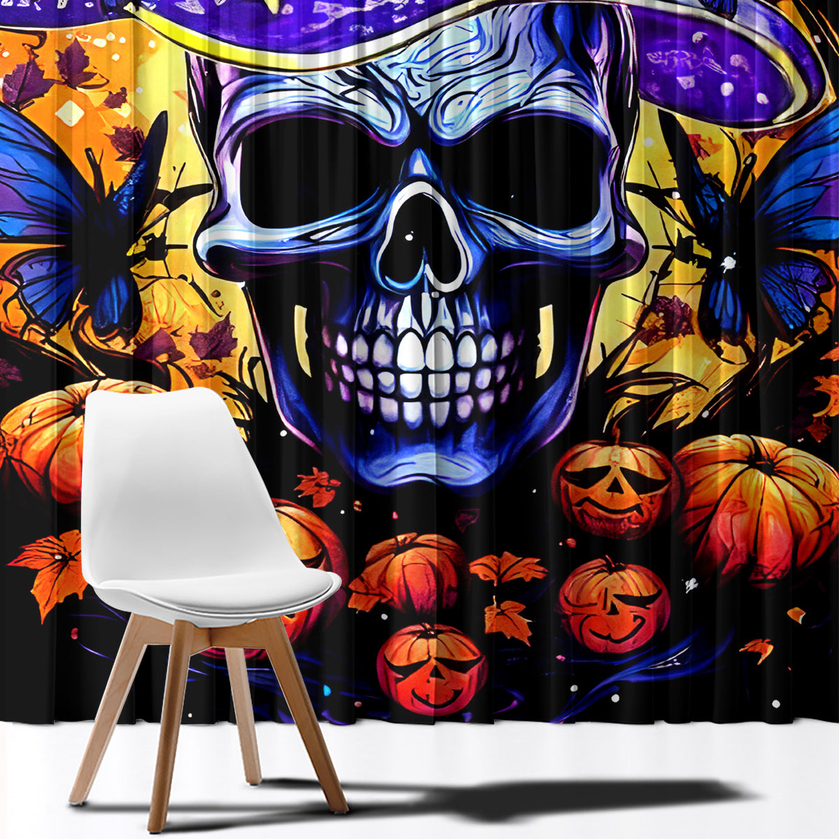 Halloween Skull Window Curtain Please Excuse My Resting Witch Face - Wonder Print Shop