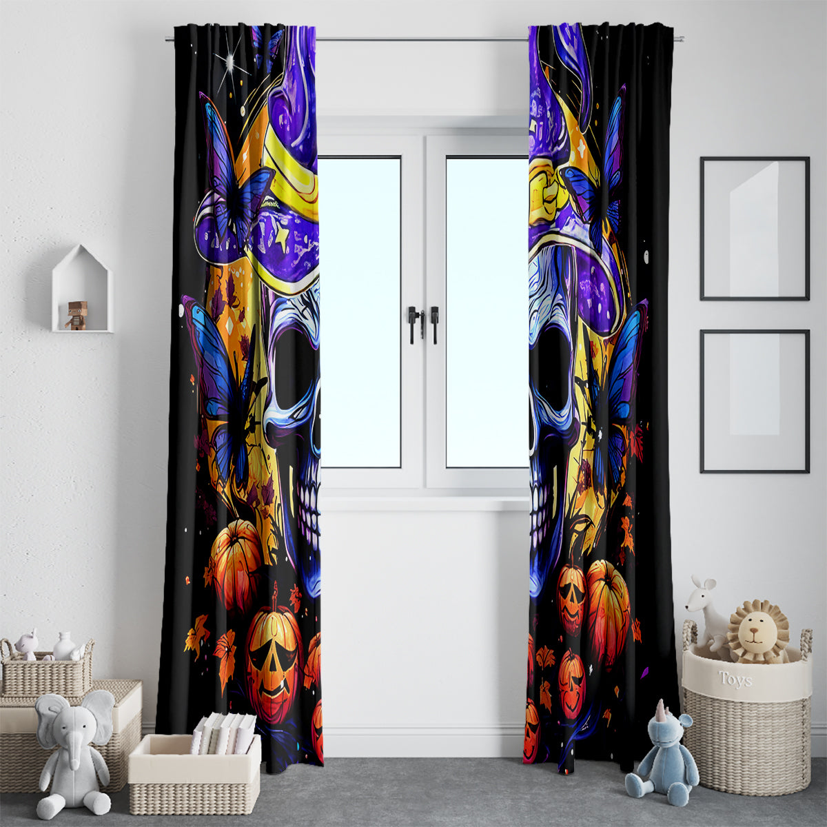 Halloween Skull Window Curtain Please Excuse My Resting Witch Face - Wonder Print Shop