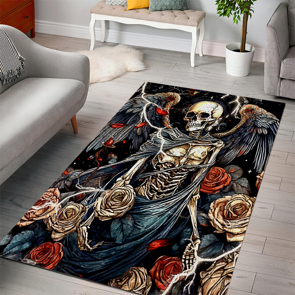 Angel Skull Area Rug Sometimes An Angel Sometimes A Hellraiser - Wonder Print Shop