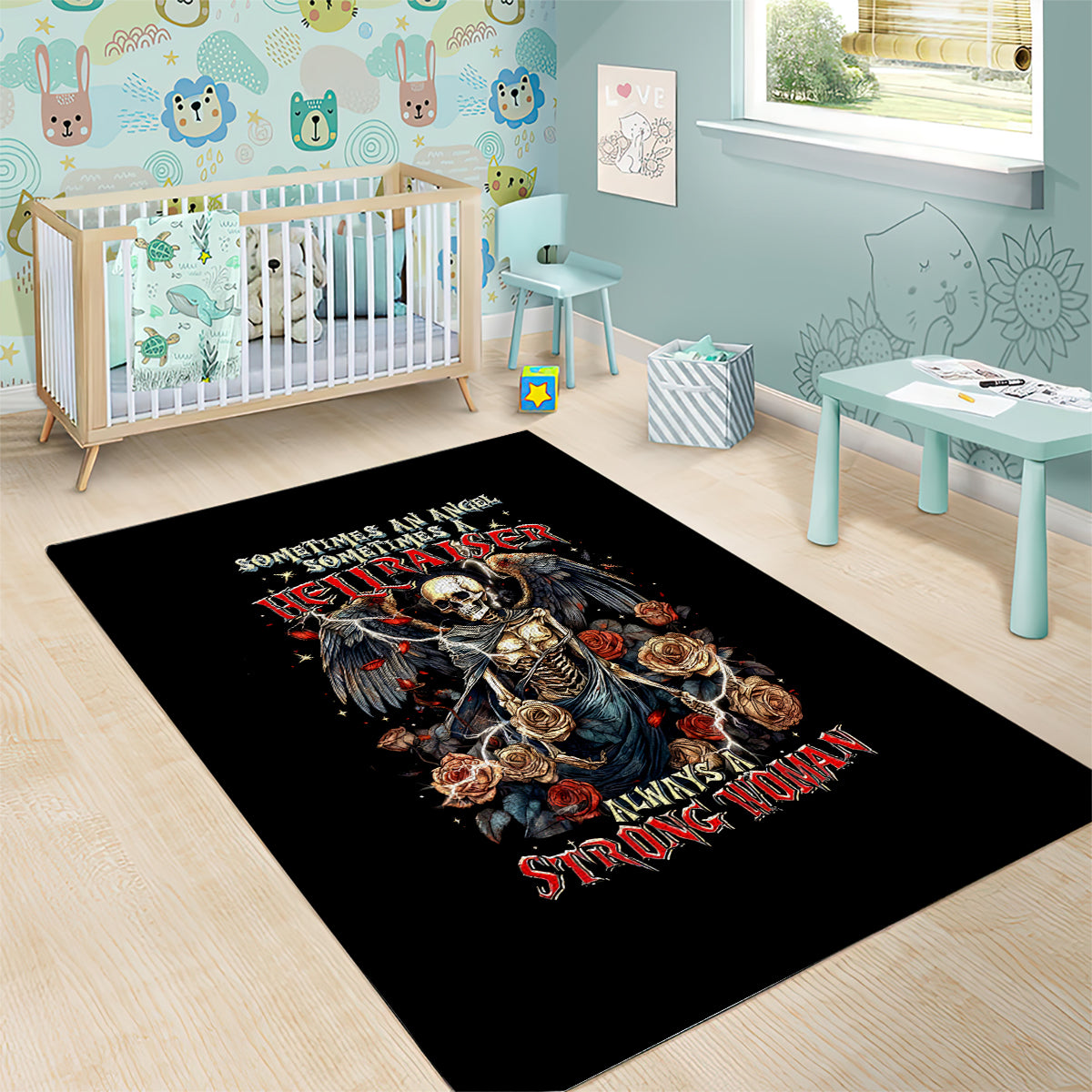 Angel Skull Area Rug Sometimes An Angel Sometimes A Hellraiser - Wonder Print Shop