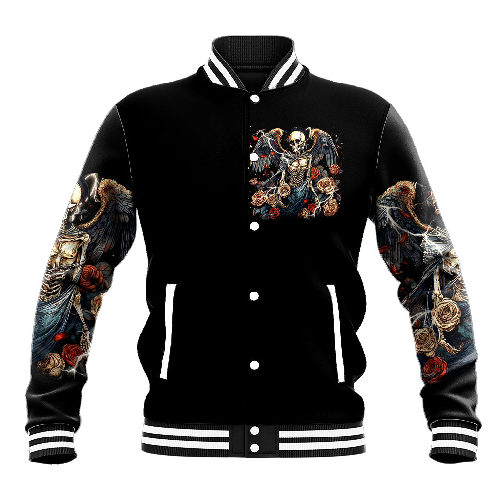 Angel Skull Baseball Jacket Sometimes An Angel Sometimes A Hellraiser - Wonder Print Shop