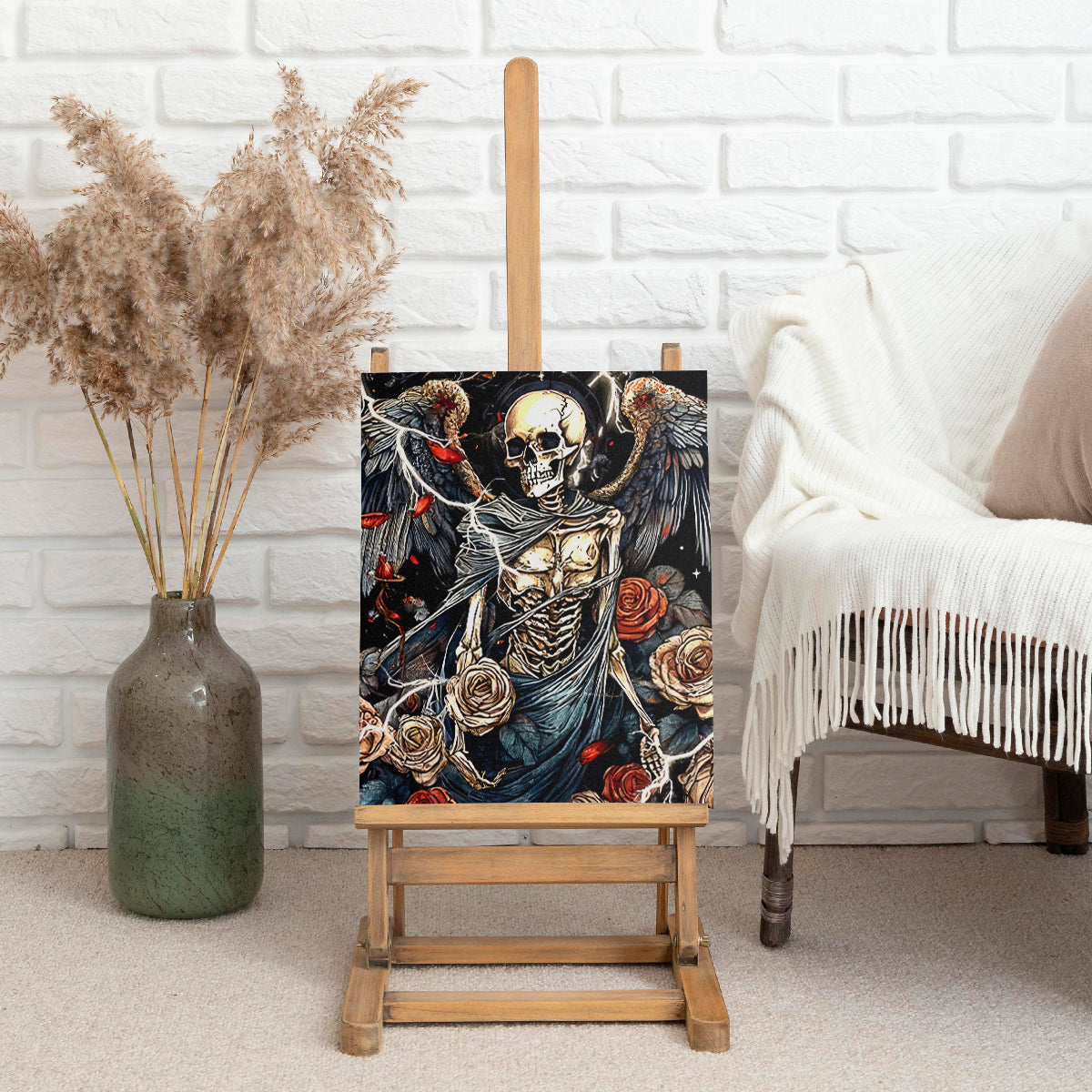 Angel Skull Canvas Wall Art Sometimes An Angel Sometimes A Hellraiser - Wonder Print Shop