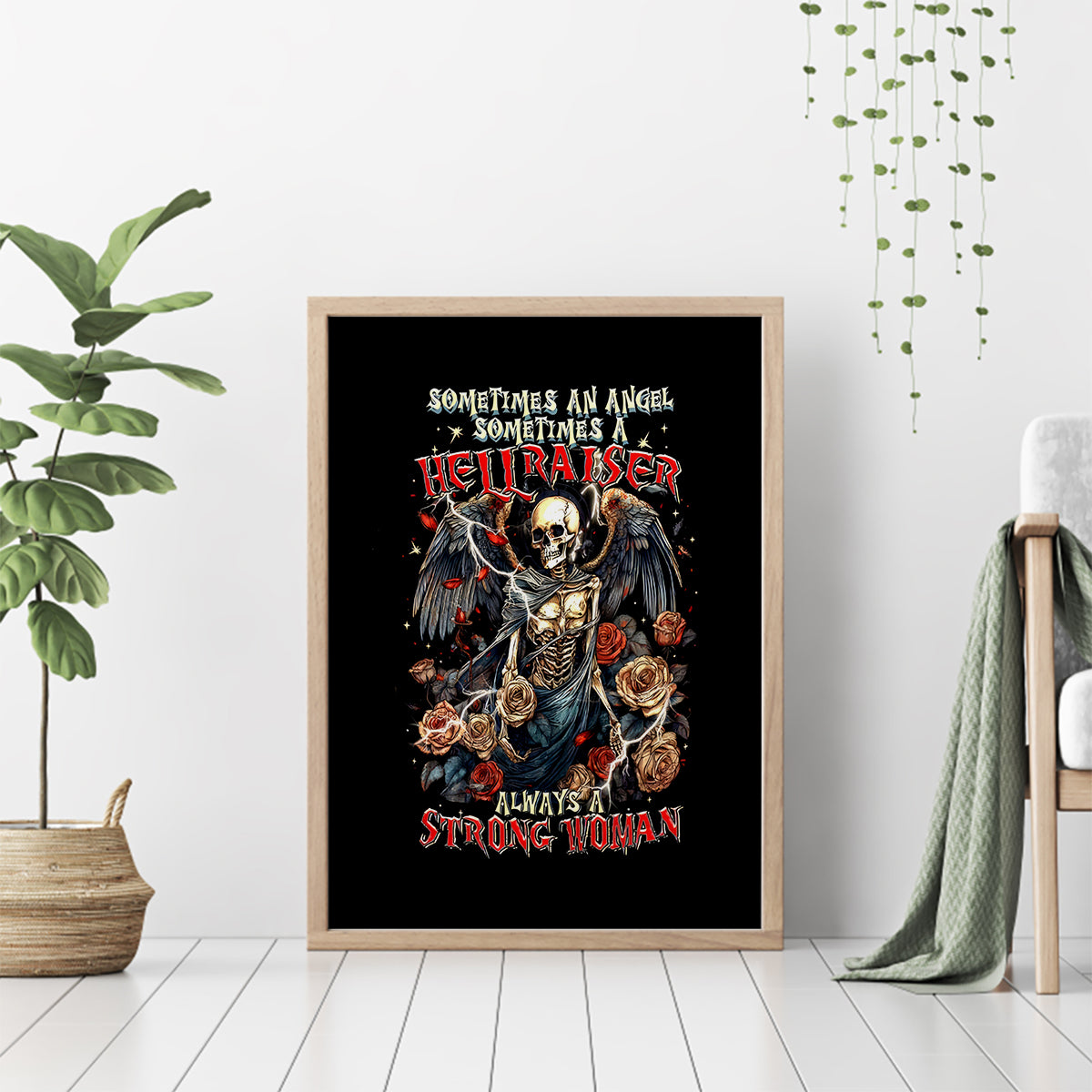Angel Skull Canvas Wall Art Sometimes An Angel Sometimes A Hellraiser - Wonder Print Shop