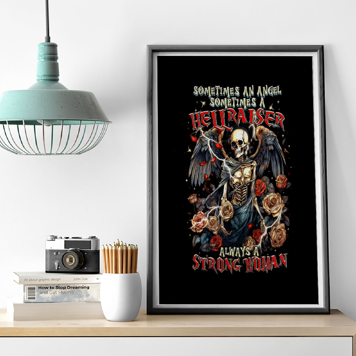 Angel Skull Canvas Wall Art Sometimes An Angel Sometimes A Hellraiser - Wonder Print Shop