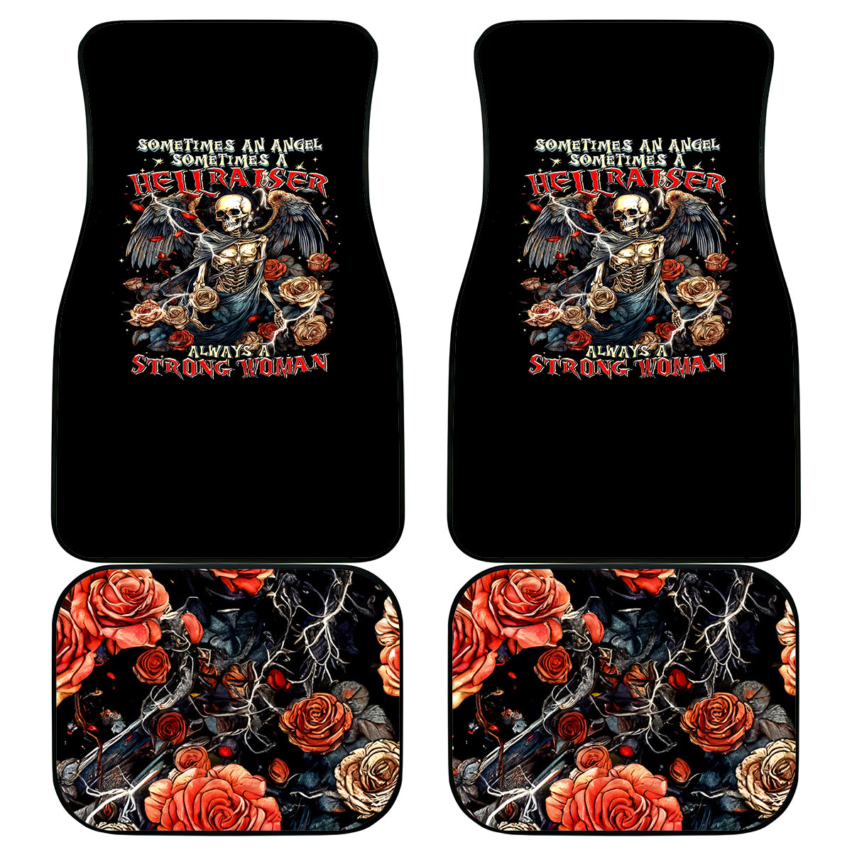 Angel Skull Car Mats Sometimes An Angel Sometimes A Hellraiser - Wonder Print Shop