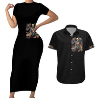 Angel Skull Couples Matching Short Sleeve Bodycon Dress and Hawaiian Shirt Sometimes An Angel Sometimes A Hellraiser - Wonder Print Shop