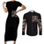Angel Skull Couples Matching Short Sleeve Bodycon Dress and Long Sleeve Button Shirts Sometimes An Angel Sometimes A Hellraiser - Wonder Print Shop