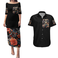 Angel Skull Couples Matching Puletasi and Hawaiian Shirt Sometimes An Angel Sometimes A Hellraiser - Wonder Print Shop