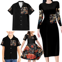 Angel Skull Family Matching Long Sleeve Bodycon Dress and Hawaiian Shirt Sometimes An Angel Sometimes A Hellraiser - Wonder Print Shop