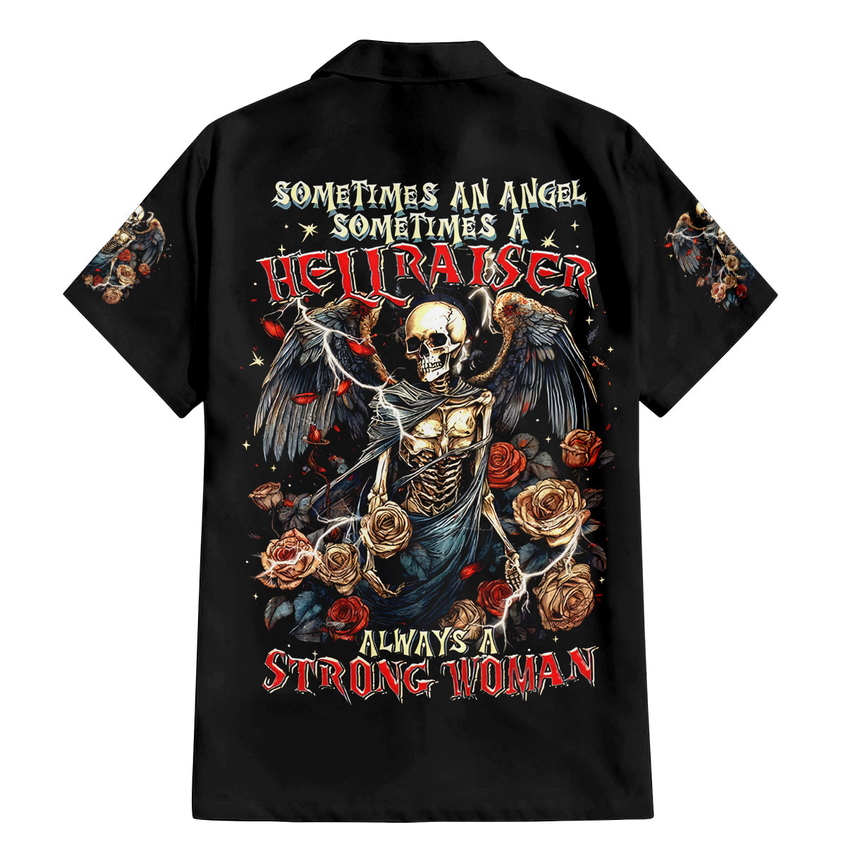 Angel Skull Family Matching Mermaid Dress and Hawaiian Shirt Sometimes An Angel Sometimes A Hellraiser - Wonder Print Shop