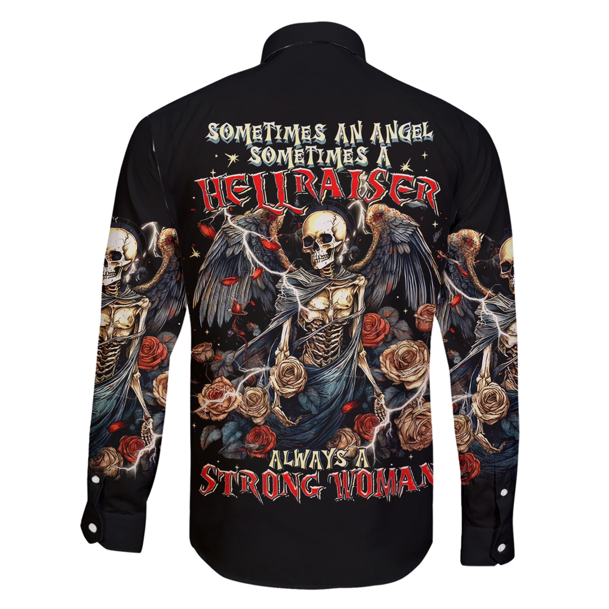 Angel Skull Family Matching Short Sleeve Bodycon Dress and Hawaiian Shirt Sometimes An Angel Sometimes A Hellraiser - Wonder Print Shop