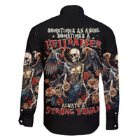 Angel Skull Family Matching Short Sleeve Bodycon Dress and Hawaiian Shirt Sometimes An Angel Sometimes A Hellraiser - Wonder Print Shop