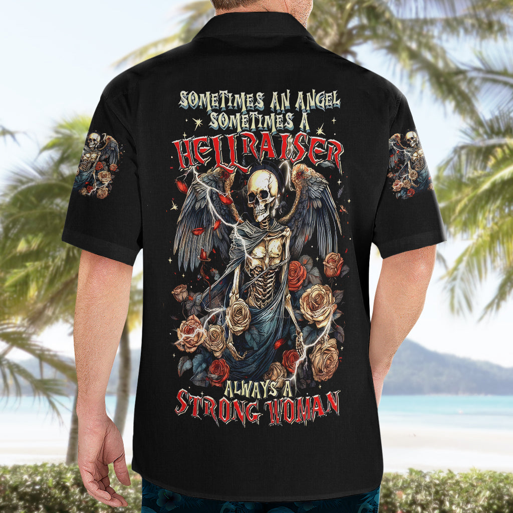 Angel Skull Hawaiian Shirt Sometimes An Angel Sometimes A Hellraiser - Wonder Print Shop