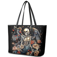 Angel Skull Leather Tote Bag Sometimes An Angel Sometimes A Hellraiser - Wonder Print Shop