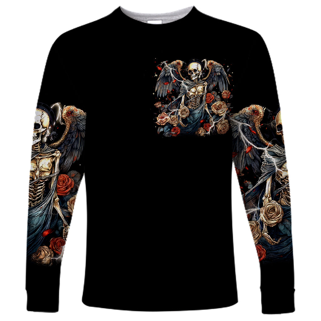 Angel Skull Long Sleeve Shirt Sometimes An Angel Sometimes A Hellraiser - Wonder Print Shop