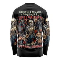 Angel Skull Long Sleeve Shirt Sometimes An Angel Sometimes A Hellraiser - Wonder Print Shop