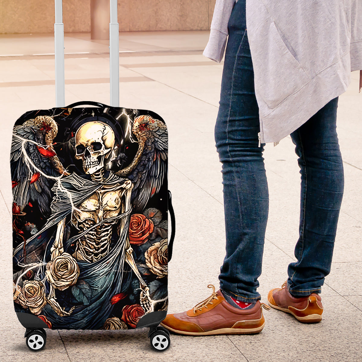 Angel Skull Luggage Cover Sometimes An Angel Sometimes A Hellraiser - Wonder Print Shop