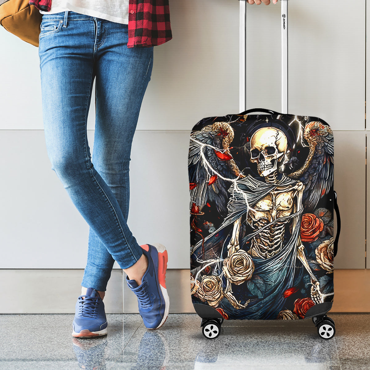 Angel Skull Luggage Cover Sometimes An Angel Sometimes A Hellraiser - Wonder Print Shop