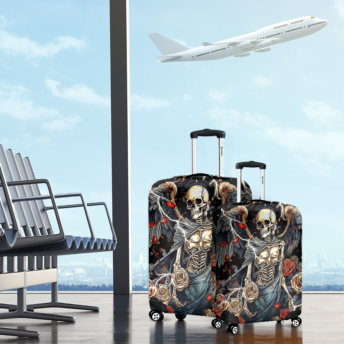 Angel Skull Luggage Cover Sometimes An Angel Sometimes A Hellraiser - Wonder Print Shop