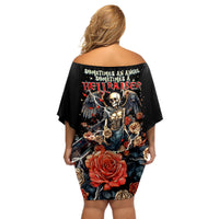 Angel Skull Off Shoulder Short Dress Sometimes An Angel Sometimes A Hellraiser - Wonder Print Shop