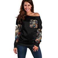 Angel Skull Off Shoulder Sweater Sometimes An Angel Sometimes A Hellraiser - Wonder Print Shop