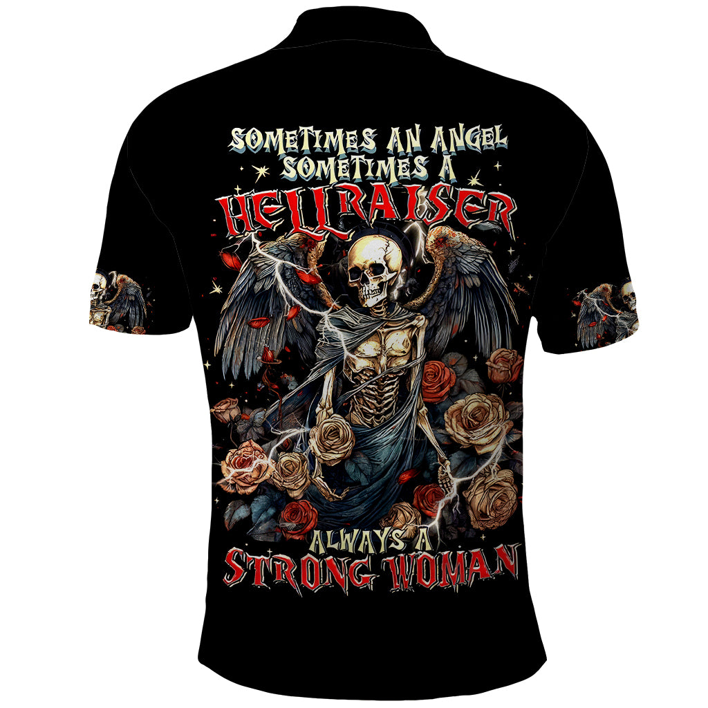 Angel Skull Polo Shirt Sometimes An Angel Sometimes A Hellraiser - Wonder Print Shop
