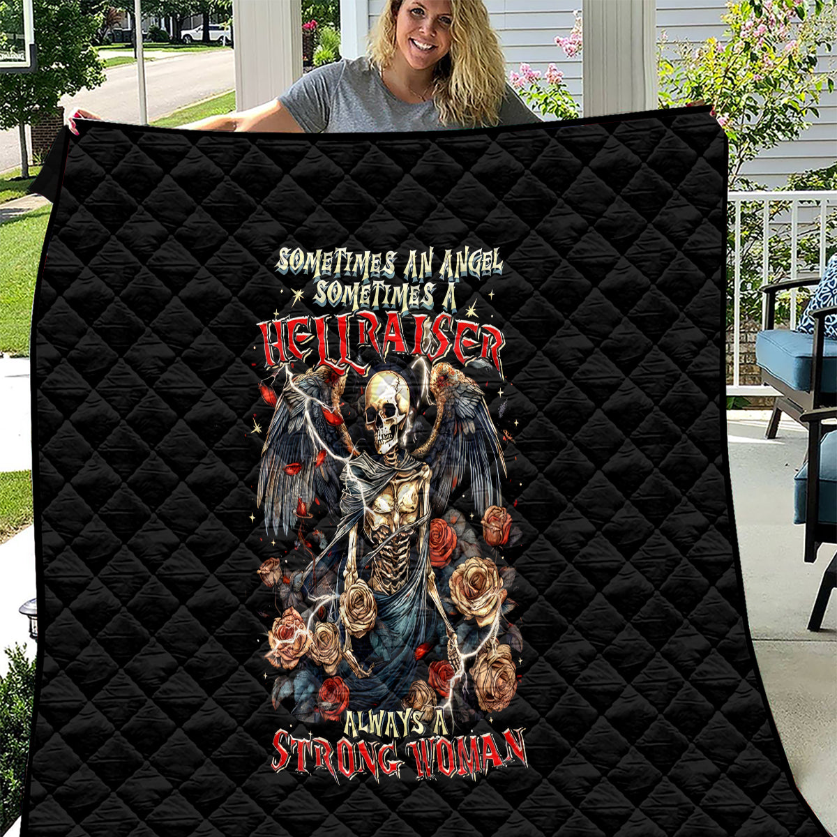 Angel Skull Quilt Sometimes An Angel Sometimes A Hellraiser - Wonder Print Shop