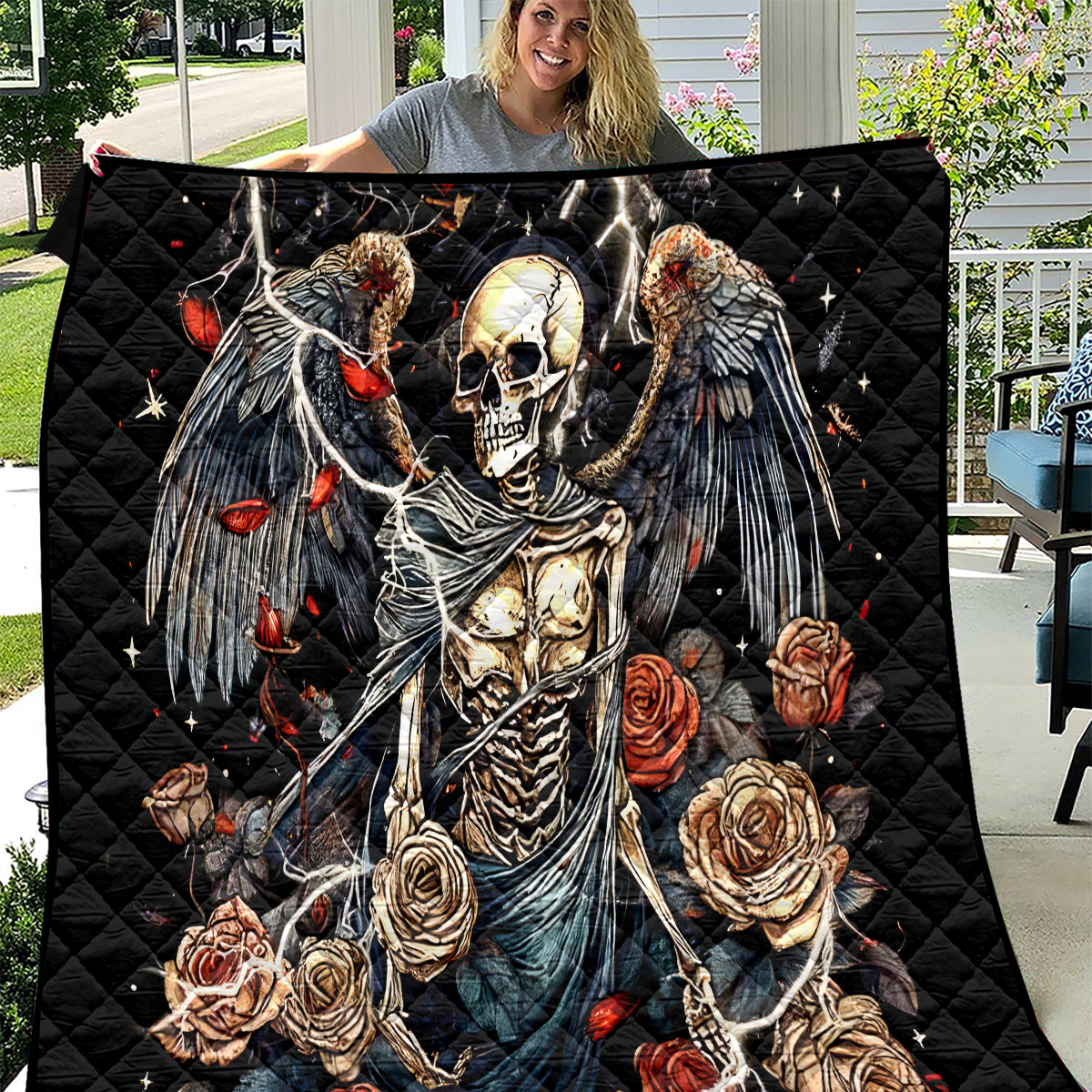 Angel Skull Quilt Sometimes An Angel Sometimes A Hellraiser - Wonder Print Shop