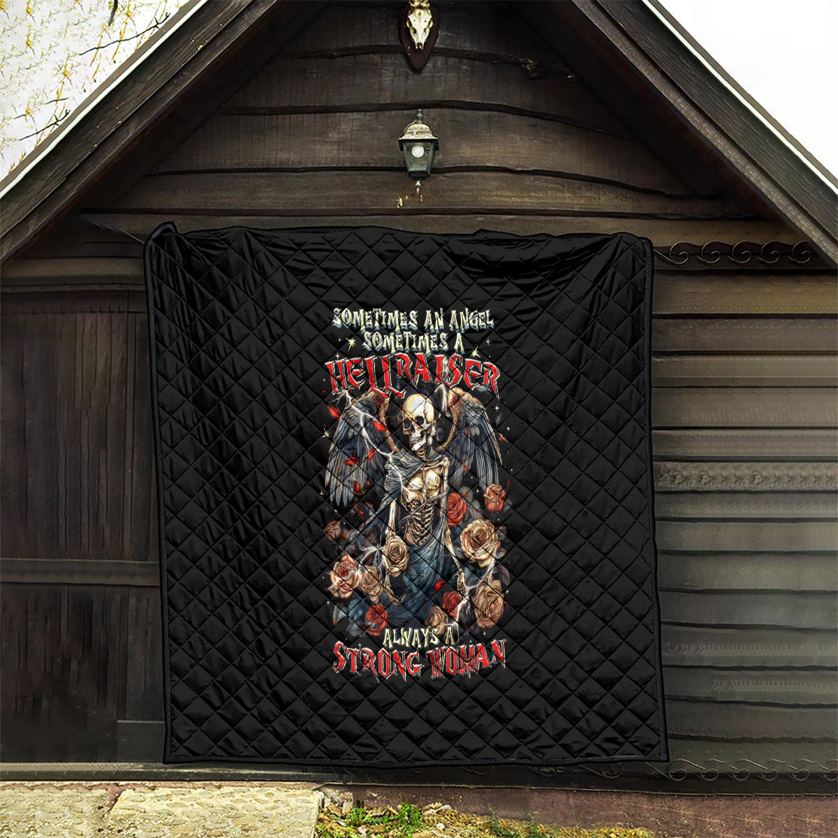 Angel Skull Quilt Sometimes An Angel Sometimes A Hellraiser - Wonder Print Shop