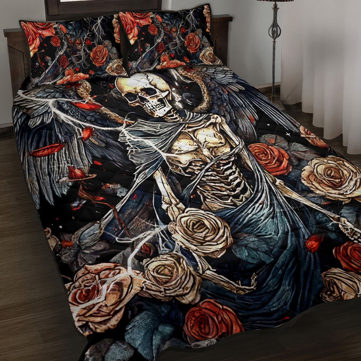Angel Skull Quilt Bed Set Sometimes An Angel Sometimes A Hellraiser - Wonder Print Shop