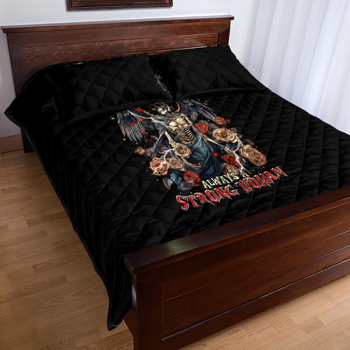 Angel Skull Quilt Bed Set Sometimes An Angel Sometimes A Hellraiser - Wonder Print Shop
