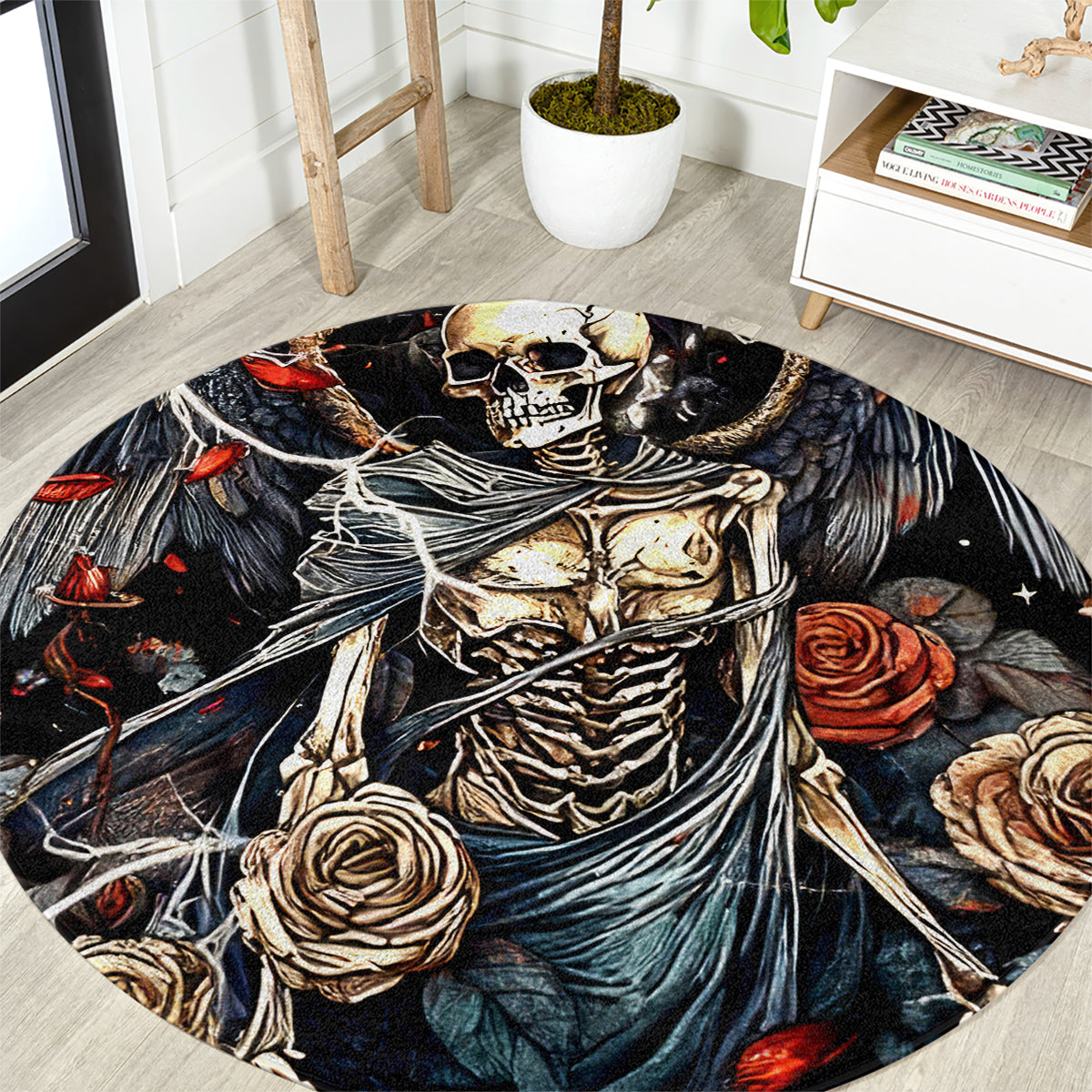 Angel Skull Round Carpet Sometimes An Angel Sometimes A Hellraiser