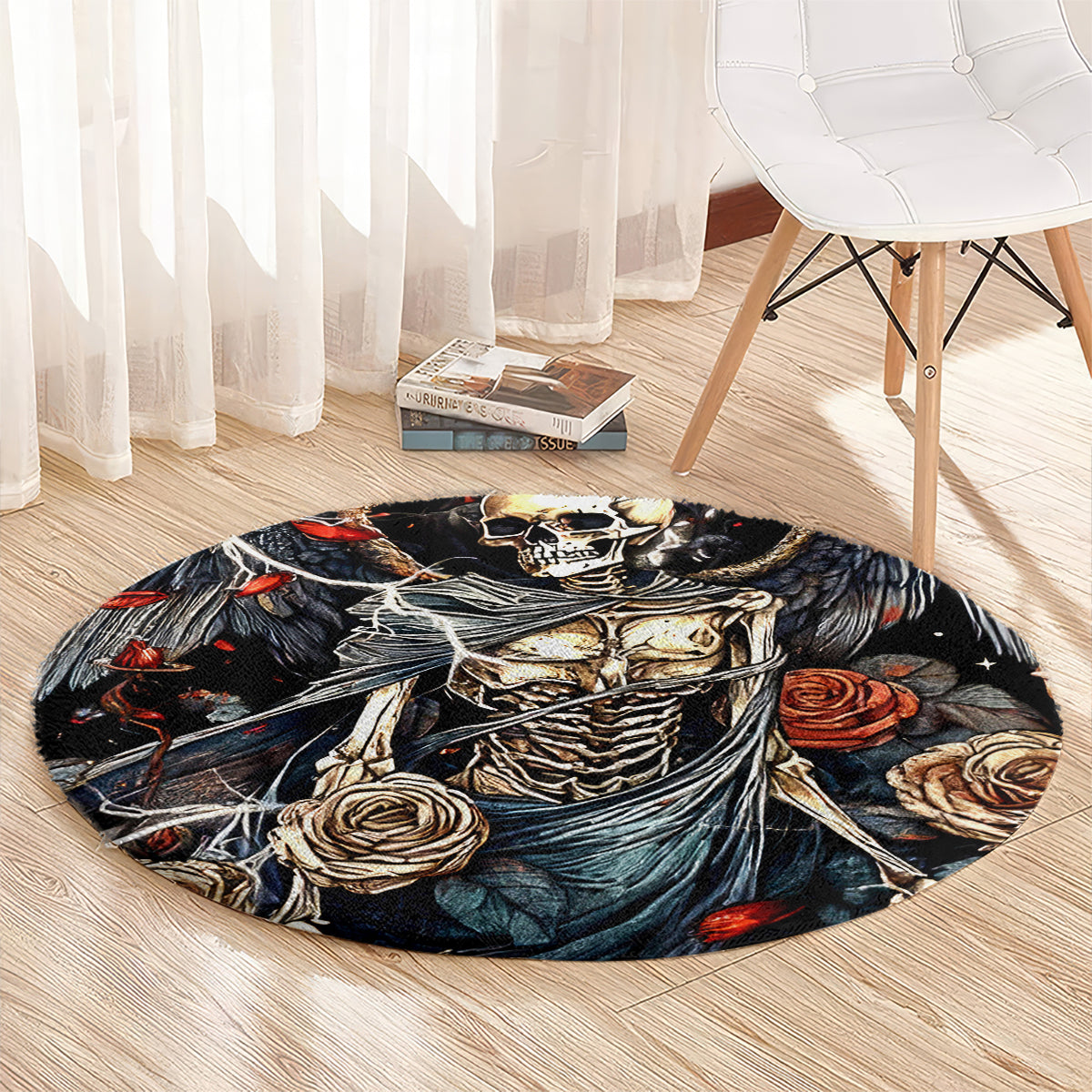 Angel Skull Round Carpet Sometimes An Angel Sometimes A Hellraiser