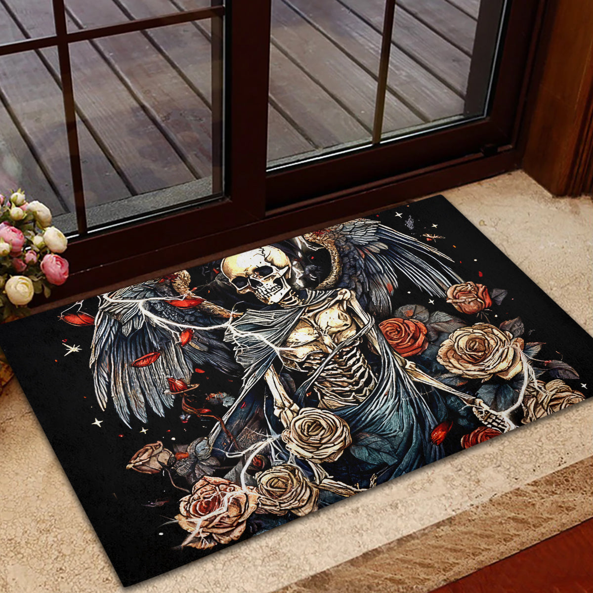 Angel Skull Rubber Doormat Sometimes An Angel Sometimes A Hellraiser - Wonder Print Shop