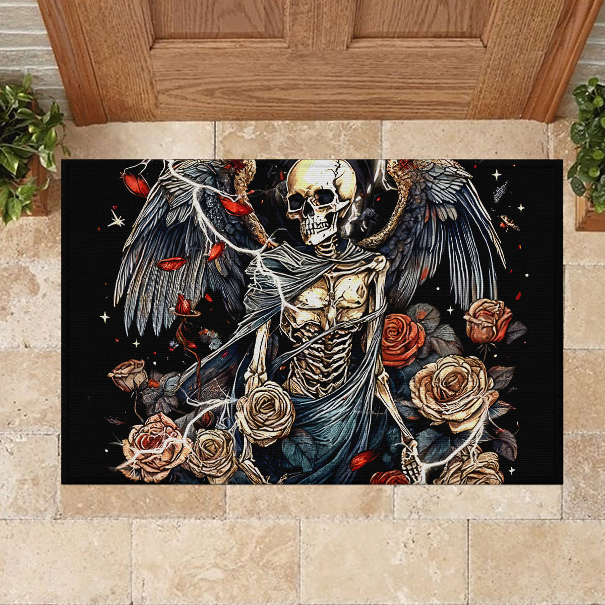 Angel Skull Rubber Doormat Sometimes An Angel Sometimes A Hellraiser - Wonder Print Shop