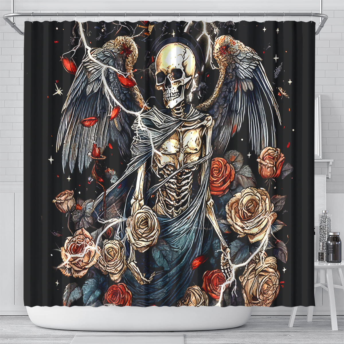 Angel Skull Shower Curtain Sometimes An Angel Sometimes A Hellraiser