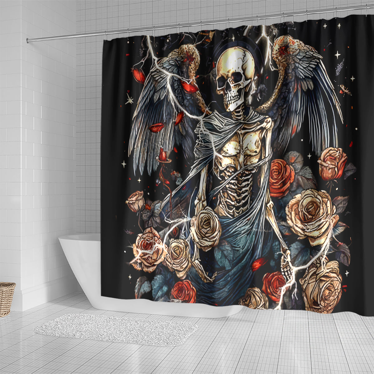 Angel Skull Shower Curtain Sometimes An Angel Sometimes A Hellraiser