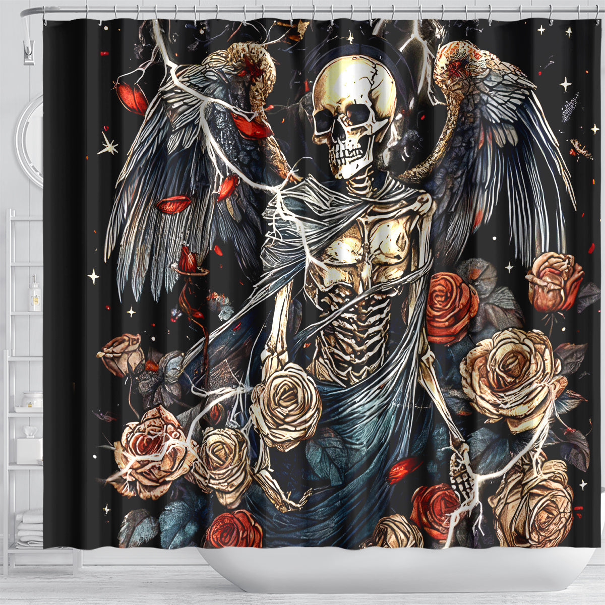 Angel Skull Shower Curtain Sometimes An Angel Sometimes A Hellraiser