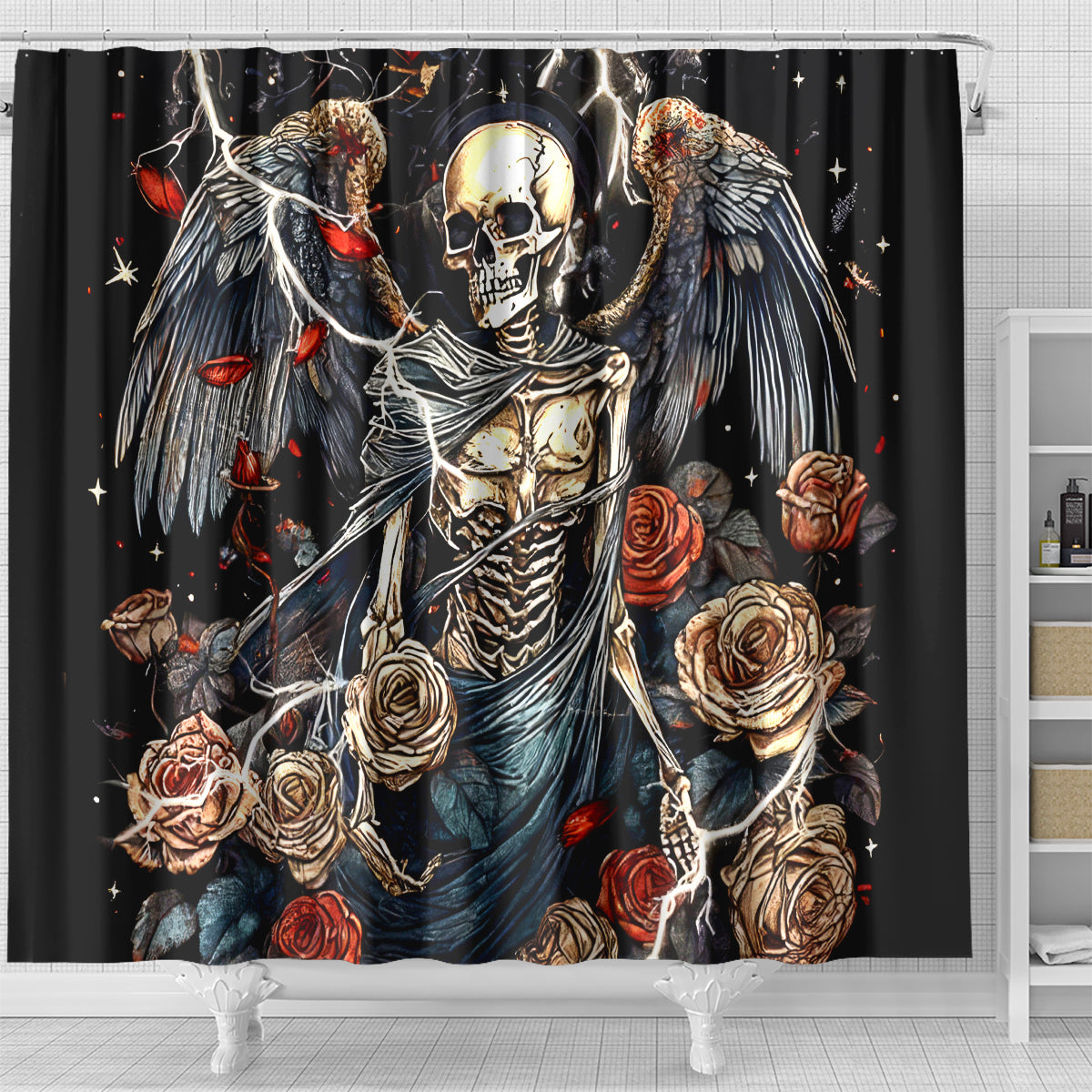 Angel Skull Shower Curtain Sometimes An Angel Sometimes A Hellraiser