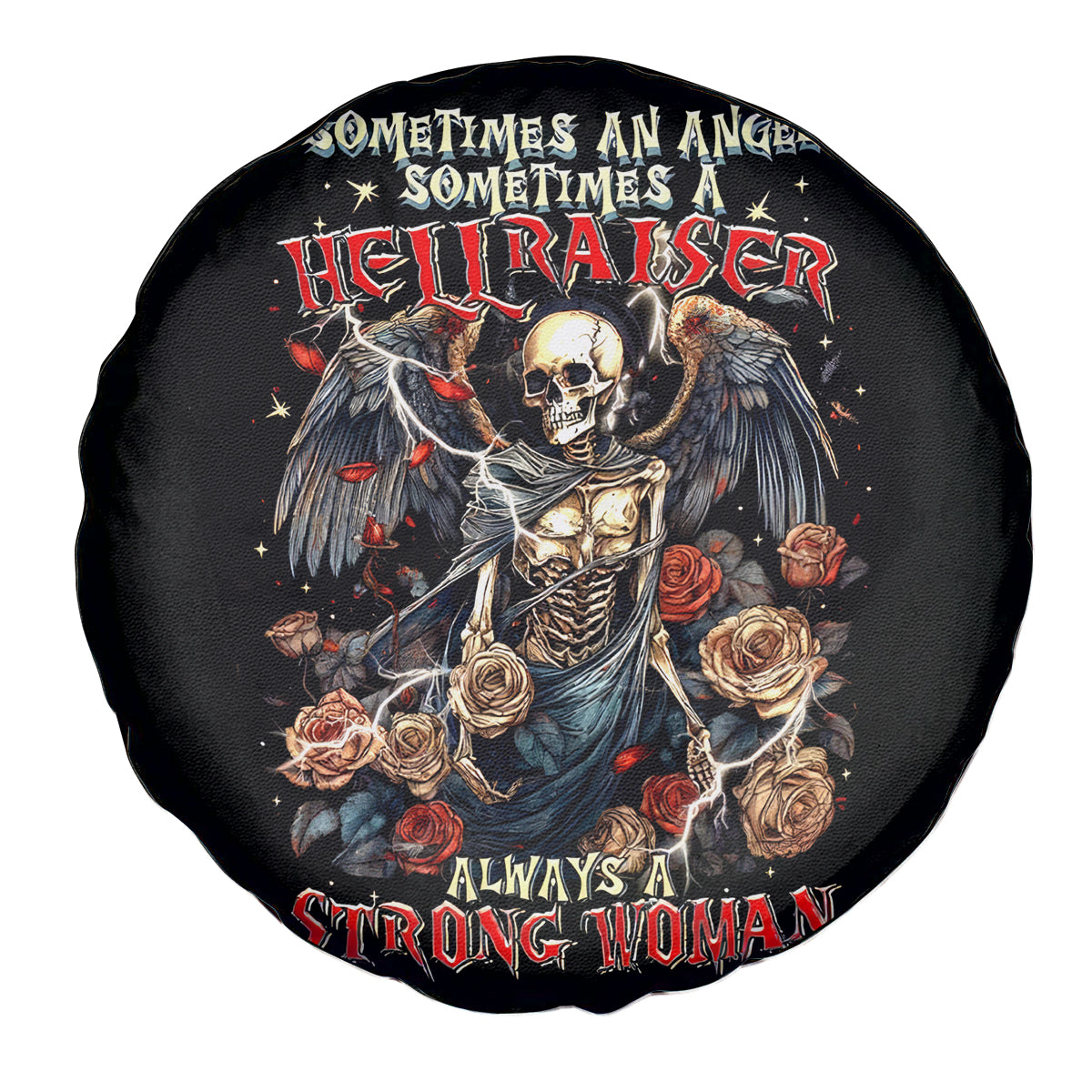 Angel Skull Spare Tire Cover Sometimes An Angel Sometimes A Hellraiser - Wonder Print Shop