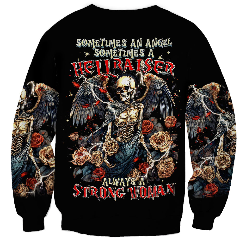 Angel Skull Sweatshirt Sometimes An Angel Sometimes A Hellraiser - Wonder Print Shop
