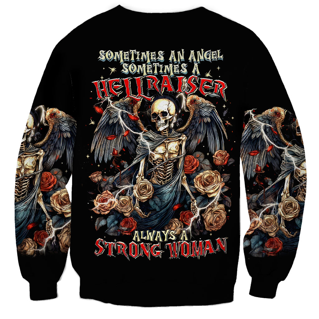 Angel Skull Sweatshirt Sometimes An Angel Sometimes A Hellraiser - Wonder Print Shop